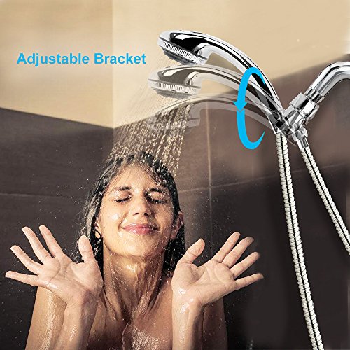 Chrider Handheld Shower Head with Hose Chrider Handheld Bathe Head with Hose, 7 Spray Settings Hand Held Bathe Head, 3.2" Excessive Strain Showerhead, 60" Further-long Stainless Metal Hose, Adjustable Mount, Chrome Deal with End.