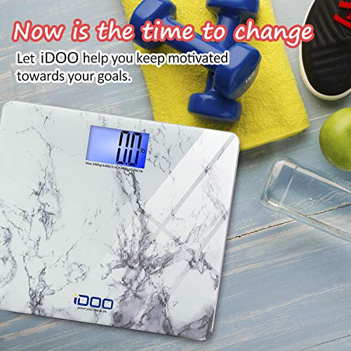 iDOO High Precision Digital Bathroom Weight Scale iDOO Excessive Precision Digital Lavatory Weight Scale 440 Pound Capability, Extremely Large Heavy-Obligation Platform with Elegant Marble Design.