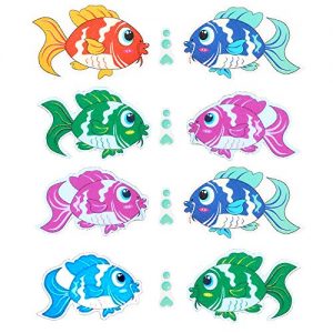 Pack of 10,Non Slip Bathtub Stickers,Adhesive Decals With Bright Colors,Ideal Large Appliques For Your family's Safety,Suit for Bath Tub,Stairs,Shower Room & Other Slippery Surfaces.(Colorful Fish)