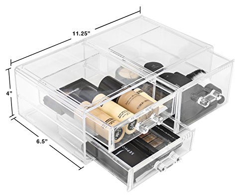 Sorbus Acrylic Cosmetics Makeup and Jewelry Storage Case Sorbus Acrylic Cosmetics Make-up and Jewellery Storage Case Show Units –Interlocking Drawers to Create Your Personal Specifically Designed Make-up Counter –Stackable and Interchangeable.