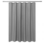 Barossa Design Fabric Shower Curtain Grey Hotel Grade, Water Repellent and Washable, 71 x 72 inches Brick Dobby Pattern for Bathroom
