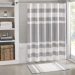 Madison Park Spa Waffle Shower Curtain Pieced Solid Microfiber Fabric with 3M Scotchgard Water Repellent Treatment Modern Home Bathroom Decorations, Standard 72X72, Grey