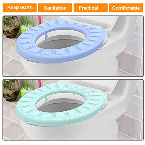 AmnoAmno Silicone Toilet Lid Seat Cover Pad AmnoAmno Silicone Rest room Lid Seat Cowl Pad,2 Packs Washable Moveable Reusable Rest room Seat Cushion,Straightforward Set up &amp; Cleansing,Waterproof and Non Slip for Dwelling Use and Touring(Blue &amp; Inexperienced).