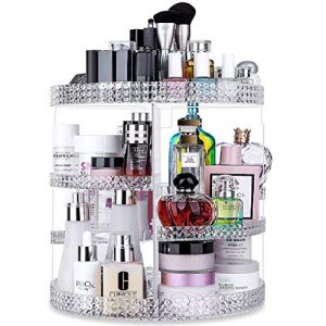 Awenia Makeup Organizer 360-Degree Rotating, Adjustable Makeup Storage, 7 Layers Large Capacity Cosmetic Storage Unit, Fits Different Types of Cosmetics and Accessories, Plus Size (Clear)