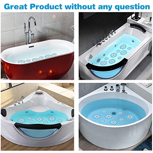 Pack of 10,Non Slip Bathtub Stickers,Adhesive Decals Pack of 10,Non Slip Bathtub Stickers,Adhesive Decals With Vibrant Colours,Very best Giant Appliques For Your loved ones's Security,Go well with for Bathtub Tub,Stairs,Bathe Room &amp; Different Slippery Surfaces（Water Blue）.