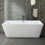 FerdY Freestanding Bathtub Rectangle Freestanding Soaking Bathtub Glossy White, cUPC Certified, Drain & Overflow Assembly Included (ferdy-0532-59)