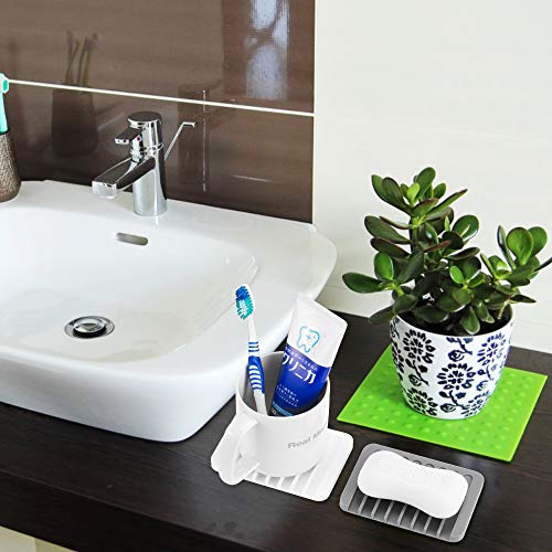 Premium Silicone Soap Dish Holder (2PCS) Elevate your soap storage game with the Premium Silicone Soap Dish Holder. These two soap dishes are designed to make your bathroom, kitchen, or shower cleaner and more organized. With a self-draining waterfall design, non-slip features, and easy cleaning, they are the perfect solution to keep your soap fresh and prevent any mess. 🚿 In the Shower: These soap holders are ideal for keeping your shower area clean and clutter-free. No more slimy soap residue! 🛁 In the Bathroom: Place them by the sink or bathtub to organize your soap and keep your surfaces dry. 🍽️ In the Kitchen: Use them at the kitchen sink to ensure your dish soap stays put and doesn't slide around. 🏠 Anywhere in Your Home: Whether it's your bathroom, kitchen, or laundry room, these soap holders are versatile and suitable for any space.