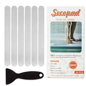 Anti Slip Shower Stickers 24 PCS Safety Bathtub Strips Adhesive Decals with Premium Scraper for  Bath Tub Shower Stairs Ladders Boats
