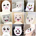 MINENA Bathroom Toilet Lid Stickers Funny Smiley Pattern Wall Stickers-Toilet Lid Decals Pregnant Woman Big Belly Stickers
