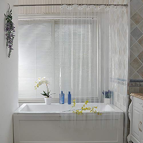DEESEE(TM) Transparent Shower Curtain, Waterproof Clear Bathroom DEESEE(TM) Clear Bathe Curtain, Waterproof Clear Toilet Lining PEVA Curtains with 3 Magnets.