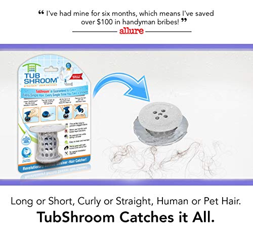 TubShroom the Revolutionary Tub Drain Protector, Hair Catcher TubShroom the Revolutionary Tub Drain Protector Hair Catcher/Strainer/Snare, Grey.