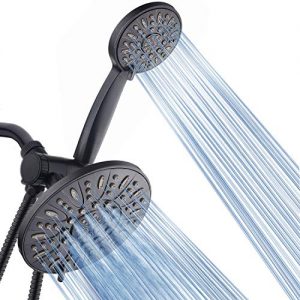 AquaDance 7" Premium High Pressure 3-Way Rainfall Combo for The Best of Both Worlds – Enjoy Luxurious Rain Showerhead and 6-Setting Hand Held Shower Separately or Together – Oil Rubbed Bronze Finish