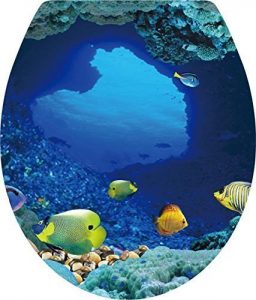 BooDecal Ocean Series Undersea Wall Decals Tropical Fish Toilet Lid Cover Stickers for Bathroom Seat Waterfroof Peel and Stick Stickers 12 inches x 15 inches