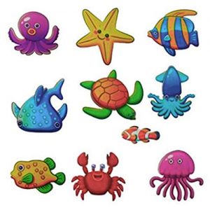 DecentGadget 20pcs Non-Slip Marine Creatures Stickers Bathtub Dress up Baby Shower Decals Adhesive Appliques for Refrigerators, Windows, Bathtub and Other Smooth Surfaces Decoration