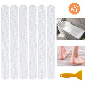 Socub Non Slip Shower Strips, Appliques for Bathtub, Map, Pool, Stair, 0.8 Inch x 8 Inch, 18 Pcs, Clear