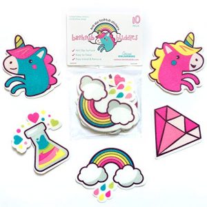 Curious Columbus Non-Slip Bathtub Stickers Pack of 10 Unicorns and Rainbows Decal Treads. Best Adhesive Safety Anti Skid, Anti-Slip Bathtub Appliques for Bath Tub and Shower Surfaces
