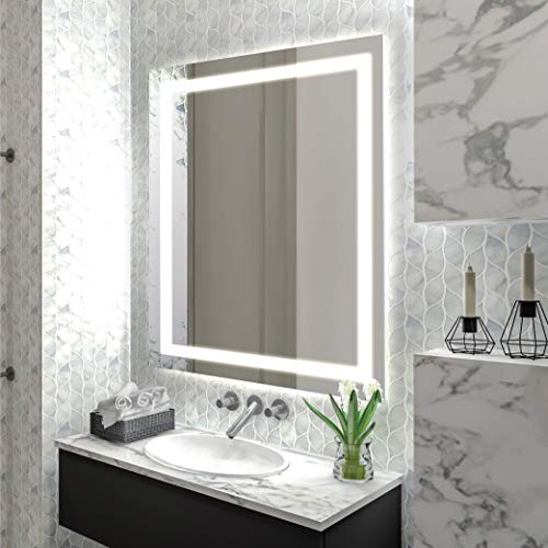 Homewerks White 24”x30” LED Bathroom Mirror Homewerks 100150 White 24”x30” LED Rest room Mirror, Anti Fog Wall Mounted Horizontal or Vertical Self-importance, 5000 Kelvin, Vivid Daylight Colour Temperature Gentle.