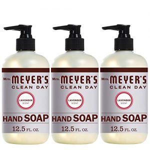 Mrs. Meyer's Clean Day Liquid Hand Soap, Cruelty Free and Biodegradable Formula, Lavender Scent, 12.5 oz- Pack of 3