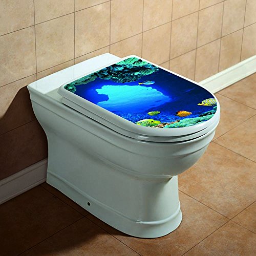 DNVEN 13 inches x 15 inches, Tropical Fish Undersea Ocean DNVEN 13 inches x 15 inches Tropical Fish Undersea Ocean Beneath Water Toilet Rest room Seat Lid Cowl Decals Stickers.
