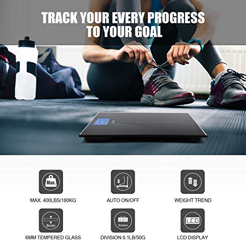 Letsfit Digital Body Weight Scale, Bathroom Scale Letsfit Digital Physique Weight Scale, Toilet Scale with Massive Backlit Show, Step-On Know-how, Excessive accuracy 0.1lb, 400 Kilos Max, 6mm Extremely Slim Design, Included Physique Tape Measure.