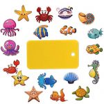 ManYee 20 Pcs Anti Slip Stickers Sea Creature Non Slip Baby Bath Stickers Tub Tattoos Sea Animal Decals Treads Adhesive Appliques with Scraper for Bathtubs Refrigerators Stairs Mirrors Windows Wall
