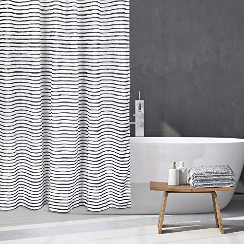 Varato Design Modern Shower Curtain Set with 12 Hooks Grey Shower Curtain 72 x 72 Inches