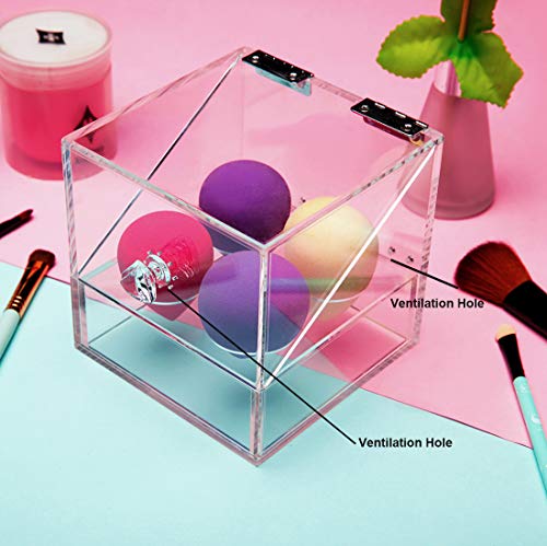 Acrylic Makeup Sponge Holder Organizer, Dustproof Cosmetic Display Cases Acrylic Make-up Sponge Holder Organizer, Dustproof Beauty Show Circumstances with Additional 4pcs Magnificence Sponges and 1PCS Make-up Sponge Drying Stand for Egg Powder Puff - Newslly.
