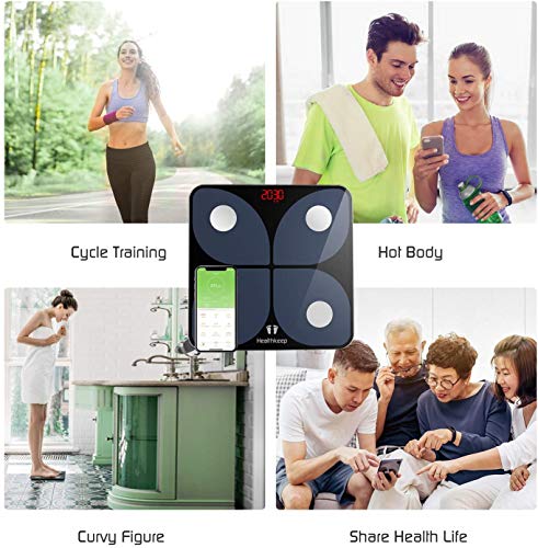 Body Fat Scale with iOS and Android App Physique Fats Scale with iOS and Android App, Bluetooth Weight Digital Rest room Scales BMI Physique Composition Monitor, Samsung, iOS, Andriod System, 396 lbs in 0.2 lb increments, 2 x AAA Batteries Included.