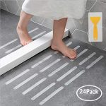 Anti-slip Strips, Safety Shower Treads Stickers - 24 Pics, Bathtub Non Slip Stickers, Anti Skid Tape for Shower,Tub,Steps, Floor-Strength Adhesive Grip Appliques for Baby,Senior,Adult (Clear)8 x 0.8In
