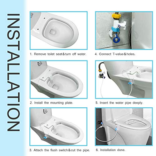 Clear Rear Bidet Non Electric Self Cleaning Nozzle Bidet Toilet Seat Clear Rear Bidet Non Electrical Self Cleansing Nozzle Bidet Bathroom Seat for Female Wash, Constipation Therapeutic massage - Adjustable Water Stress Save Bathroom Paper.