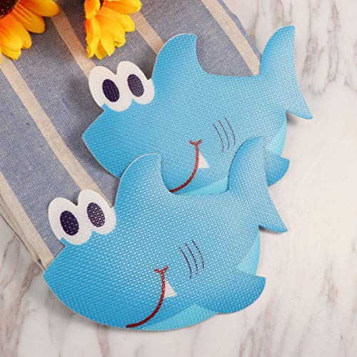TOPBATHY 5 pcs Shark Bathtub Stickers Non-Slip Adhesive TOPBATHY 5 pcs Shark Bathtub Stickers Non-Slip Adhesive Sea Creature Decal Treads Bathtub Appliques for Youngsters Bathtub Bathe Pool Slippery Surfaces Stairs(Blue).
