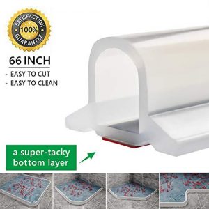 66 Inch Collapsible Shower Threshold Water Dam, Ldeal for Wheelchair Accessible, Accessibility or ADA Showers (Completely Transparent)