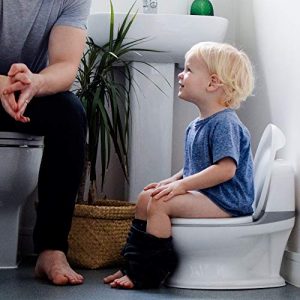 Nuby My Real Potty Training Toilet with Life-Like Flush Button & Sound for Toddlers & Kids, White