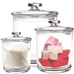 Youngever 60-Ounce, 30-Ounce and 15-Ounce Clear Plastic Apothecary Jars Set of 3