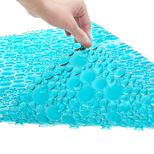 Mantto Extra Long Pebble Bath Tub Shower Mat 34.2 x 15.7, Bathmat Non-Slip with Suction Cups, Machine Washable, Bathroom Mats, Smooth/Non-Textured Surface Only (34.2" x 15.7", Transparent Green)