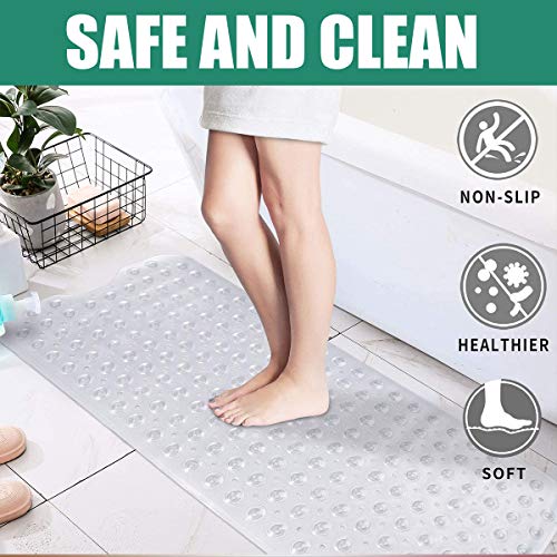 ANNMETER Bathtub Mat-Extra Long 39X16 inch Bathroom Mat ANNMETER Bathtub Mat-Further Lengthy 39X16 inch Toilet Mat,Non-Slip Bathe Mat for Youngsters Adults, Machine Washable Tub Mat with Suction Cups Drain Holes,Tub Mat for Toilet Kitchen.