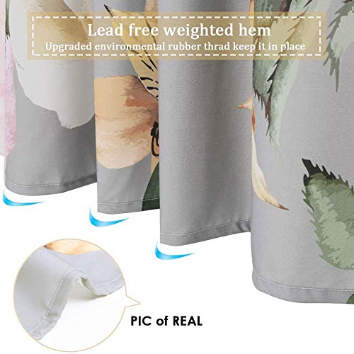 Uphome Fabric Floral Shower Curtain for Bathroom Grey and Cream Uphome Material Floral Bathe Curtain for Toilet Gray and Cream Spring Flower Fabric Bathe Curtain Set with Hooks Stylish Rose Toilet Equipment Decor,Waterproof and Heavy Obligation,72x75.