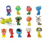 Xiao 12pcs Cute Cartoon Animal Kids Toothbrush Holder with Suction Cup, Fun Toothbrush Holder for Kids,for Mounting on Smooth Wall in Shower, Bathroom, Bedroom, Office