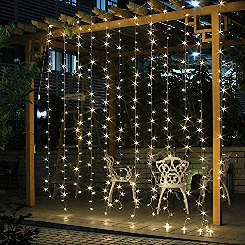 Twinkle Star 300 LED Window Curtain String Light Wedding Party Twinkle Star 300 LED Window Curtain String Mild Marriage ceremony Celebration Residence Backyard Bed room Out of doors Indoor Wall Decorations, Heat White.