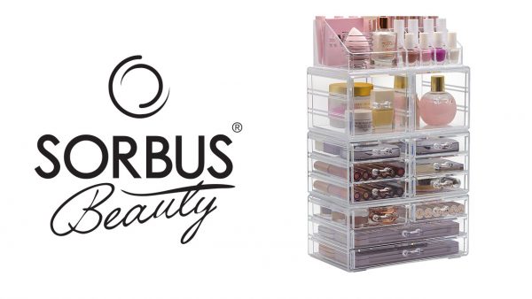 Sorbus Cosmetic Makeup and Jewelry Storage Case Display Organizer Sorbus Beauty Make-up and Jewellery Storage Case Show Organizer - Spacious Design - Nice for Toilet, Dresser, Self-importance and Countertop (X Giant - Type 2).