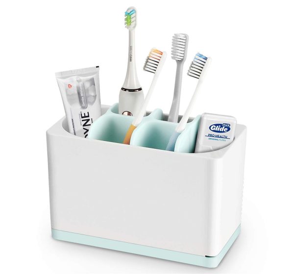 Luvan Toothbrush Holder Bathroom Electric Toothbrush and Toothpaste Organizer, Made of Food-Grade PP and ABS Plastic,BPA-Free,Versatile Storage,Detachable for Easy Cleaning