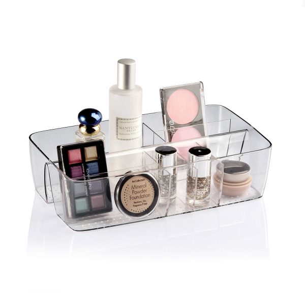 Marchpower Make up Organizer Brush Holder Cosmetic Display Case Lotion Powder Lipstick Collection Box Bathroom Office Kitchen Countertop Storage Cabinet -8 Compartments (Clear)
