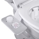 Bidet Attachment - SAMODRA Non-electric Cold Water Bidet Toilet Seat Attachment with Pressure Controls,Retractable Self-cleaning Dual Nozzles for Frontal & Rear Wash - Brushed Nickel