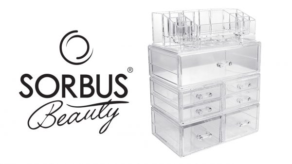 Sorbus Acrylic Cosmetics Makeup and Jewelry Storage Case Display Sets Sorbus Acrylic Cosmetics Make-up and Jewellery Storage Case Show Units – Interlocking Drawers to Create Your Personal Specifically Designed Make-up Counter – Stackable and Interchangeable (Clear).