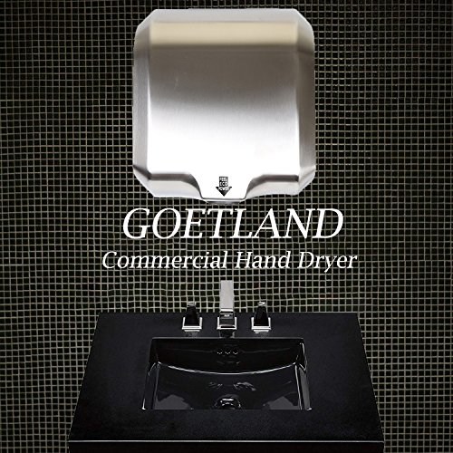 Goetland Stainless Steel Commercial Hand Dryer Goetland Stainless Metal Industrial Hand Dryer 1800w Automated Excessive Pace Heavy Obligation Boring Polished Pack of two.