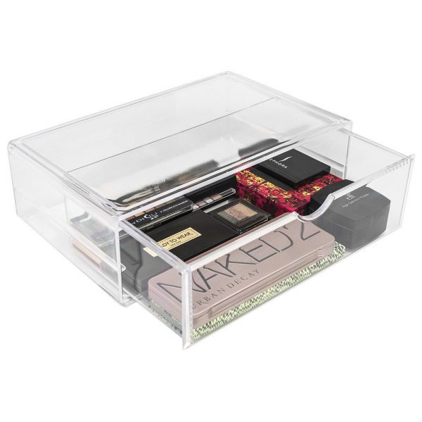 Sorbus Acrylic Cosmetics Makeup and Jewelry Storage Case X-Large Display Sets –Interlocking Scoop Drawers Create Your Own Makeup Counter –Stackable and Interchangeable