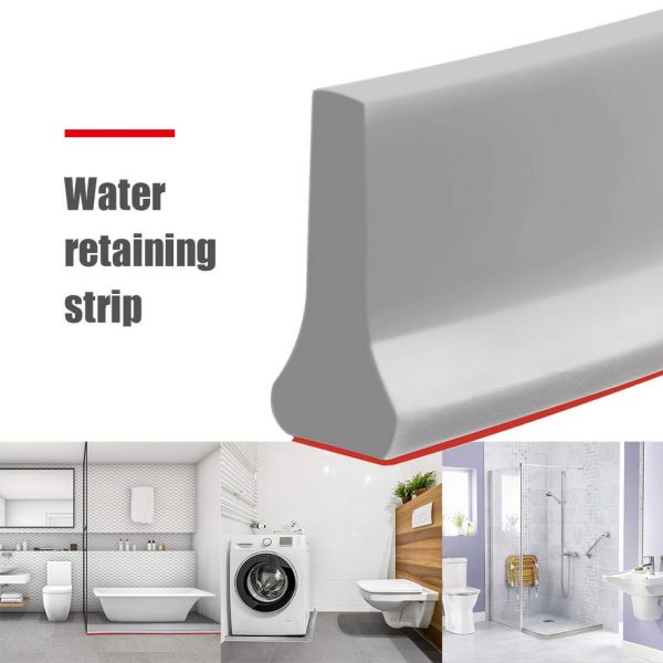 Graysky Collapsible Water Dam Threshold Splash Guards, Silicone Self-Adhesive Bendable Bath Shower Barrier Retainer, Water Flow Block Seal Waterproof Strip, Water Retention System for Bathroom Kitchen