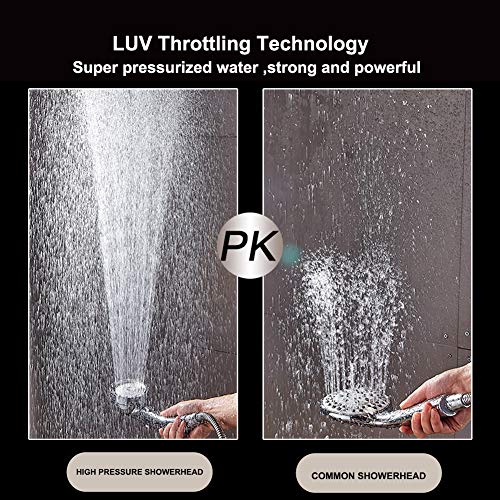 Marbrasse High Pressure Shower Head, 3-Settings Handheld Showerhead Marbrasse Excessive Strain Bathe Head, 3-Settings Handheld Showerhead with ON/Off Full Shutoff Push Button and Swap to Management Movement, Angle-Adjustable Water Saving Physique Sprays(Chrome).