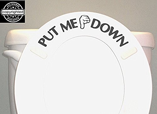 BERRYZILLA Put ME Down Decal Toilet Bathroom Seat Vinyl Sticker Sign Reminder for Him