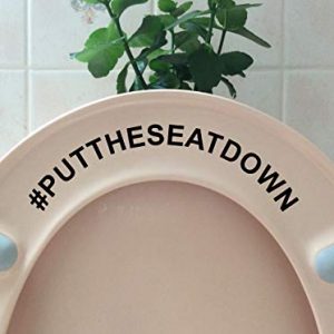 Hashtag Put The Seat Down Novelty Toilet Seat Sticker/Lid Decal Bathroom Decor (Black)